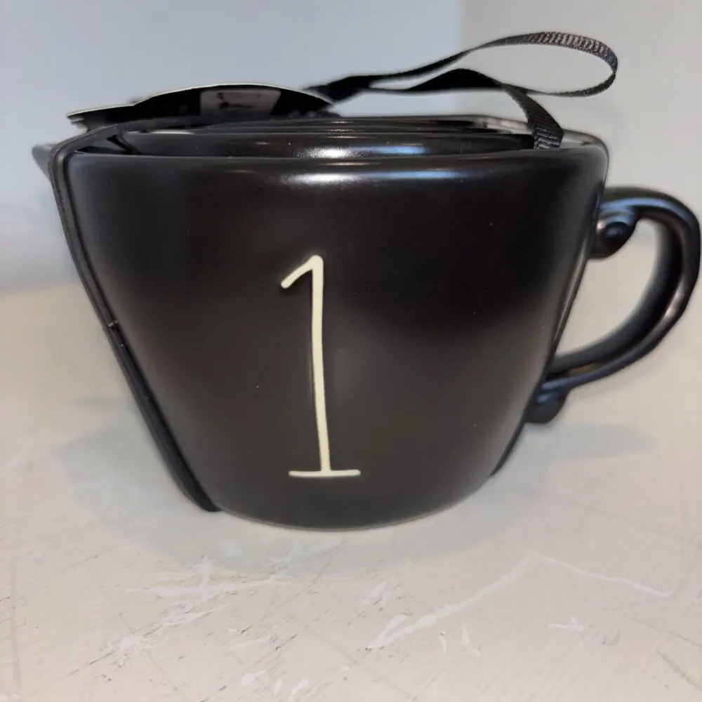 Rae Dunn Halloween Black Ceramic Measuring Cups Set of 4 Ghost Witch Hat Raven